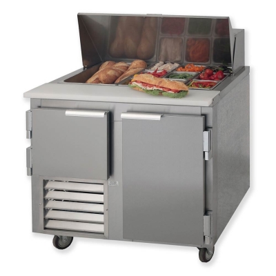 Leader LM36 36" Mega Top Bain Marie / Sandwich & Salad Refrigerated Prep Table wi