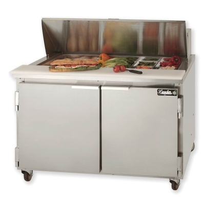 Leader ESLM48 48" 2 Door Mega Top Bain Marie / Sandwich & Salad Refrigerated Prep